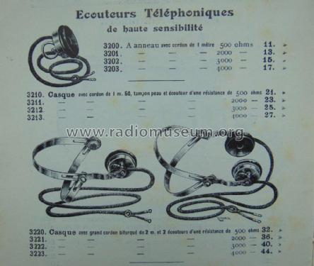 Écouteurs Téléphoniques No.s 3200 3201 3202 3203; Péricaud, G. et A. P (ID = 1837917) Speaker-P