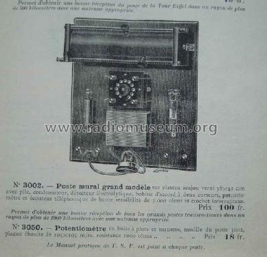 Poste mural grand modele 3002, a Detecteur electrolytique; Péricaud, G. et A. P (ID = 1597267) Galène