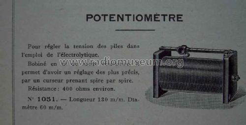 Potentiomètre No. 1051 ; Péricaud, G. et A. P (ID = 1673286) mod-pre26