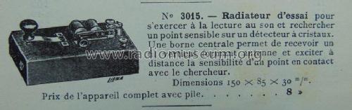 Radiateur d'essai No 3015; Péricaud, G. et A. P (ID = 1840239) Equipment