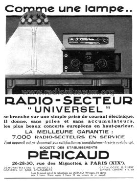 Radio-Secteur Universel Vitrine ; Péricaud, G. et A. P (ID = 1602492) Radio