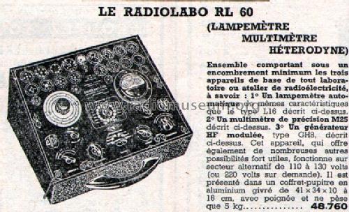 Radiolabo RL60; Perlor Radio; Paris (ID = 588814) Equipment