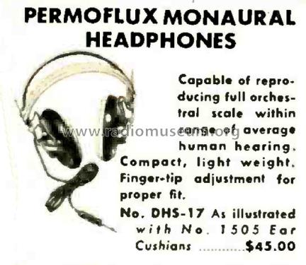 Monaural Headphones DHS-17; Permoflux (ID = 1797804) Lautspr.-K