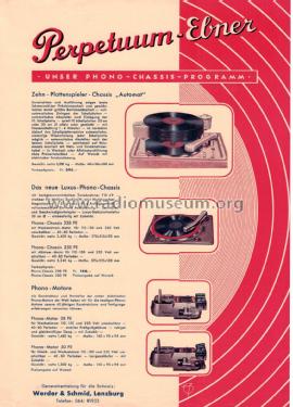 10-Plattenspieler-Chassis Automat PW10-19; Perpetuum-Ebner PE; (ID = 2712487) Ton-Bild