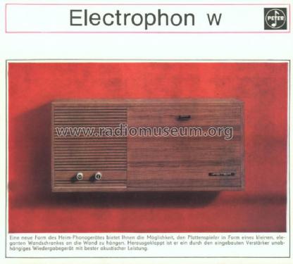 Electrophon W; Peter, August, (ID = 664469) Sonido-V