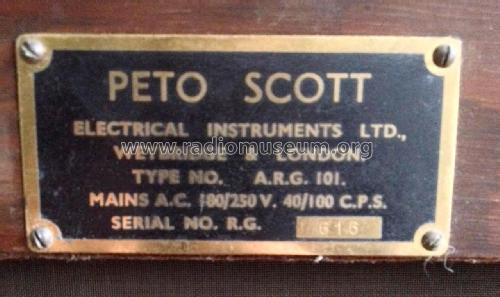ARG 101; Peto Scott Co. Ltd. (ID = 1901720) Radio