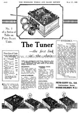 Tuner Unit No. 1; Peto Scott Co. Ltd. (ID = 1083490) mod-pre26