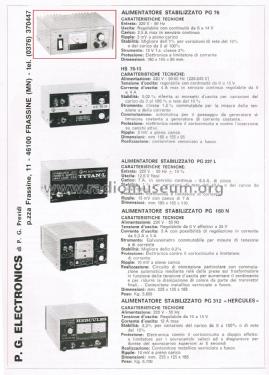 Alimentatore Stabilizzato - Stabilized DC Power Supply PG 76 ; Previdi, P.G. (ID = 3064688) Equipment