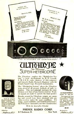 Ultraformer Type 'A' and 'B'; Phenix Radio Corp.; (ID = 1274962) Radio part