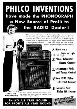 1012 Radio-Phonograph; Philco, Philadelphia (ID = 1059179) Radio