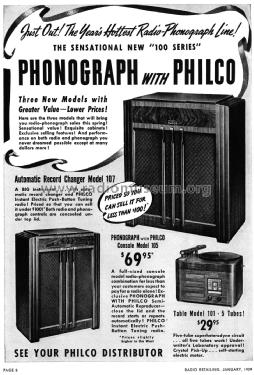 101 Radio-Phonograph; Philco, Philadelphia (ID = 1806104) Radio