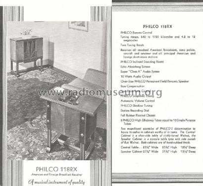 118RX ; Philco, Philadelphia (ID = 1799048) Radio