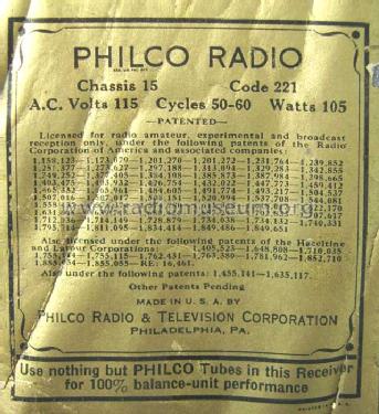 15X ; Philco, Philadelphia (ID = 366286) Radio