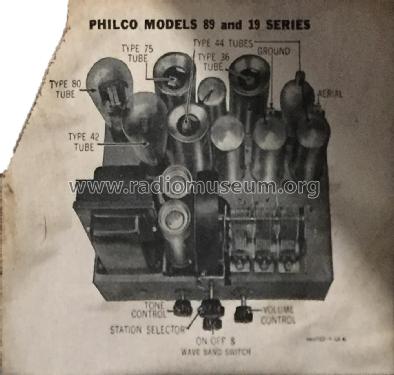 19X ; Philco, Philadelphia (ID = 2299315) Radio