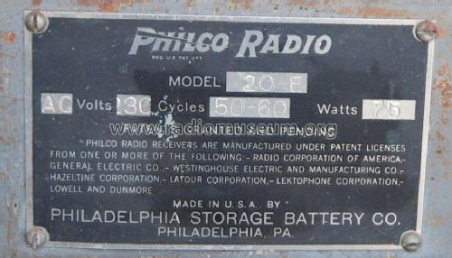 Cathedral 20 E; Philco, Philadelphia (ID = 1801951) Radio