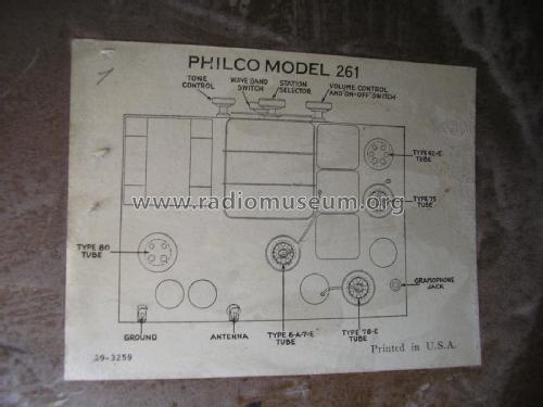 261 Ch= 261E Code 121; Philco, Philadelphia (ID = 1979837) Radio