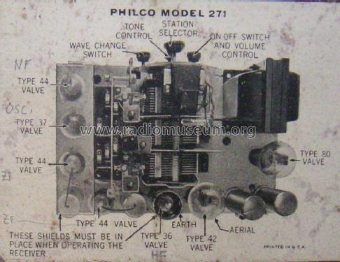 271E code 121; Philco, Philadelphia (ID = 2236530) Radio