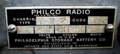 37-2620 EZ code 321 ; Philco, Philadelphia (ID = 3106792) Radio