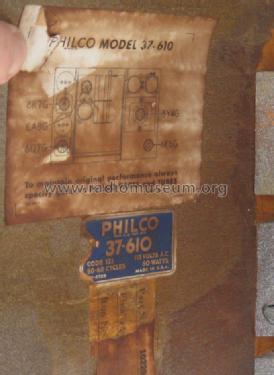 37-610B ; Philco, Philadelphia (ID = 877142) Radio