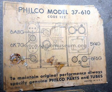 37-610T ; Philco, Philadelphia (ID = 809770) Radio