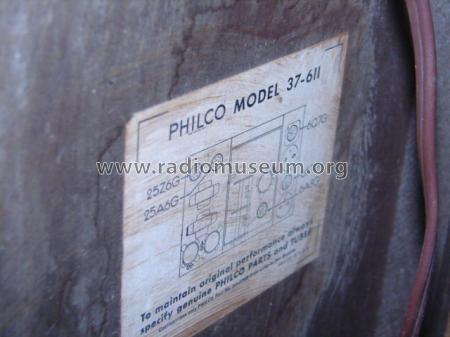 37-611B ; Philco, Philadelphia (ID = 702380) Radio