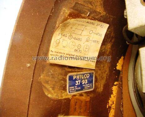 37-93B ; Philco, Philadelphia (ID = 130325) Radio