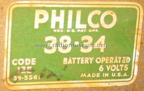 38-34B ; Philco, Philadelphia (ID = 663915) Radio