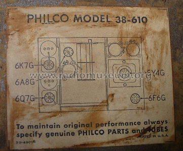 38-610J ; Philco, Philadelphia (ID = 703119) Radio