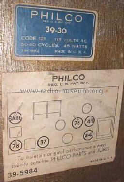 39-30XX ; Philco, Philadelphia (ID = 284521) Radio