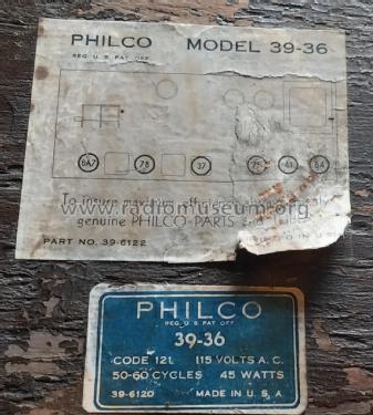 39-36XX ; Philco, Philadelphia (ID = 2992608) Radio