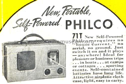 39-71T Code 121; Philco, Philadelphia (ID = 1509236) Radio