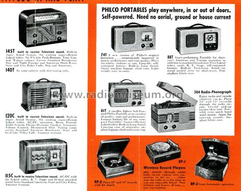 40-115C Code 121; Philco, Philadelphia (ID = 1374449) Radio