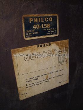 40-158F 40-158 code 121; Philco, Philadelphia (ID = 693817) Radio