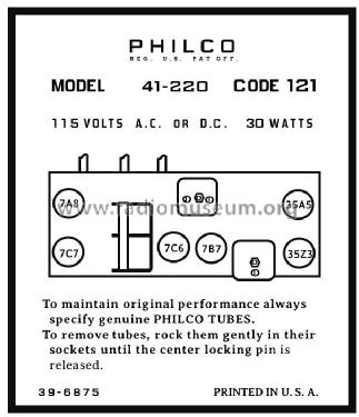 41-220C ; Philco, Philadelphia (ID = 2811911) Radio