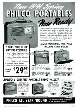 41-844T ; Philco, Philadelphia (ID = 2896145) Radio