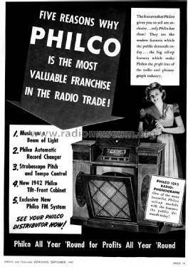 42-1013PM Radio-Phonograph; Philco, Philadelphia (ID = 1057319) Radio