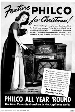 42-1013PM Radio-Phonograph; Philco, Philadelphia (ID = 1060533) Radio