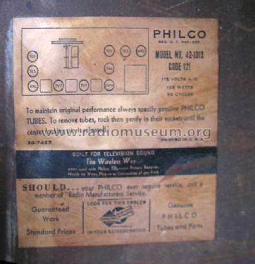 42-1013PM Radio-Phonograph; Philco, Philadelphia (ID = 804587) Radio