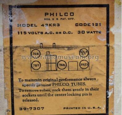 42-KR-3 ; Philco, Philadelphia (ID = 2689244) Radio