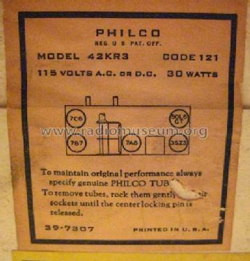 42-KR-3 ; Philco, Philadelphia (ID = 537571) Radio