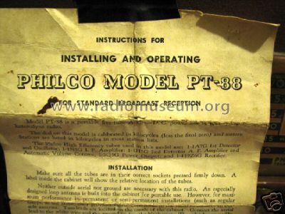 PT-88 ; Philco, Philadelphia (ID = 365981) Radio