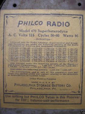 470 ; Philco, Philadelphia (ID = 726819) Radio