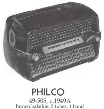 49-505 ; Philco, Philadelphia (ID = 1459104) Radio