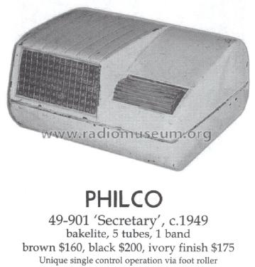 49-901 Secretary Code 121; Philco, Philadelphia (ID = 1459109) Radio