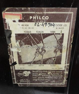 49-904 ; Philco, Philadelphia (ID = 1034298) Radio