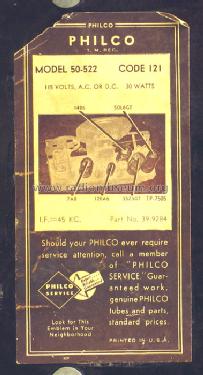 50-522 Transitone; Philco, Philadelphia (ID = 247569) Radio