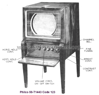 50-T1443 Code 123; Philco, Philadelphia (ID = 1663812) Television