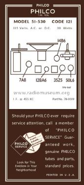 51-530 ; Philco, Philadelphia (ID = 2942375) Radio