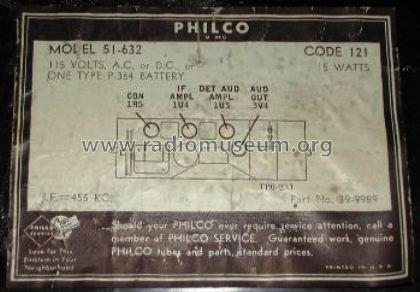 51-632 ; Philco, Philadelphia (ID = 124081) Radio