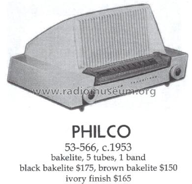 Transitone 53-566 ; Philco, Philadelphia (ID = 1461055) Radio